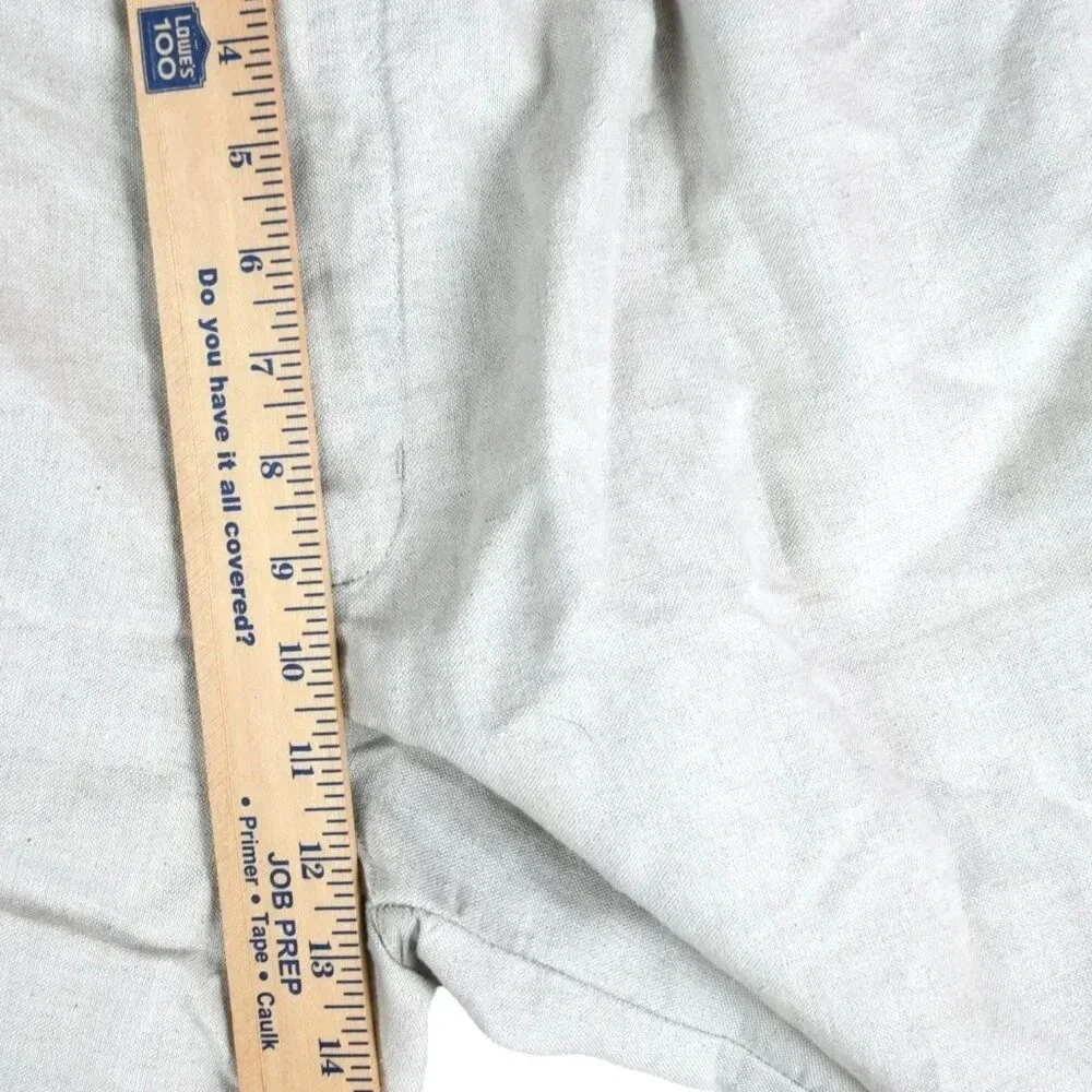 Club Room || Men's Regular Fit Linen Flat Front Shorts Natural Khaki Size 34